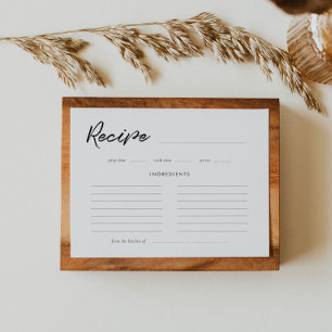 Carte de recette de fiançailles de typographie mod