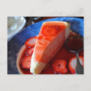 Carte de recette de gâteau au fromage à la fraise