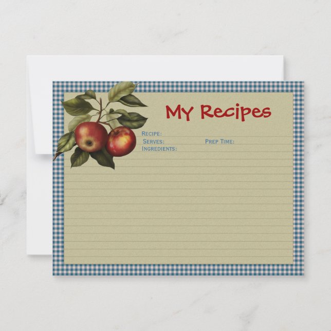 Carte de recette de guingan d'Apple (Devant)