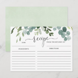 Carte de recette de la douche de l'eucalyptus vert
