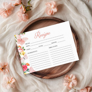Carte de recette de la douche de mariée florale Pa