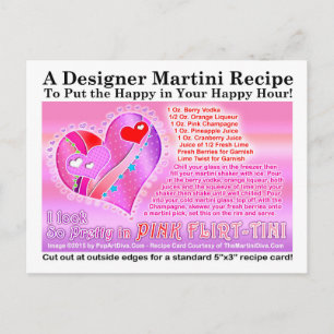 Carte de recette de la Martini Saint-Valentin Pink