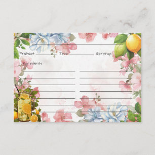 Carte de recette de limonade rose