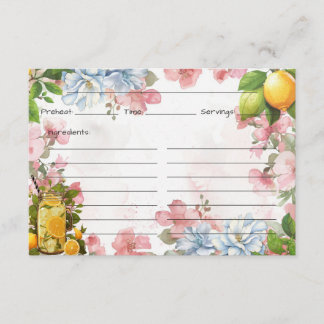 Carte de recette de limonade rose