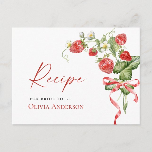 Carte de recette de mariage à l'aquarelle tendance (Devant)