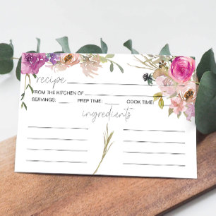 Carte de recette de Mariage de couleur rose pourpr