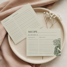 Carte de recette de mariage dessinée à la main Fre