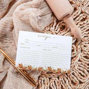Carte de recette de mariage élégante d'automne