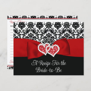 Carte de recette de mariage Red, Black, White Love