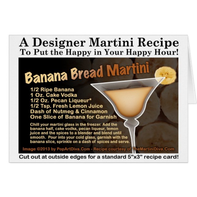 Carte de recette de Martini de cake à la banane (Devant horizontal)