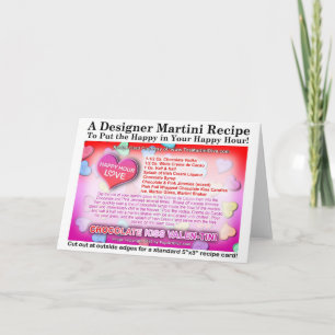 Carte de recette de Martini de la Saint-Valentin a