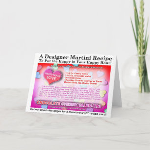 Carte de recette de Martini de la Saint-Valentin à