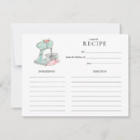 Carte de recette de mélangeur à gâteau Rétro Aquar