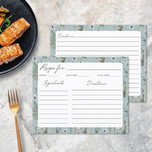 Carte de recette de Motif végétal Feuille fleuri