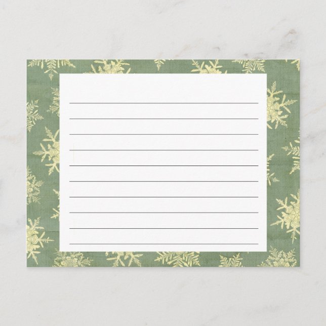 Carte de recette de Noël couvert de flocon de neig (Devant)