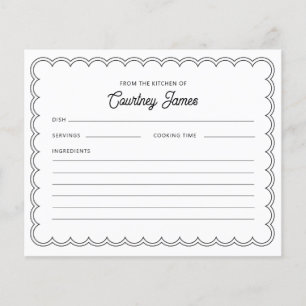 Carte de recette de nom de bordure à poinçon