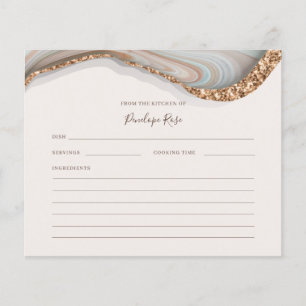 Carte de recette de nom de pierre naturelle Agate
