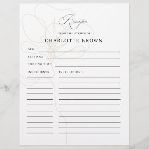 Carte de recette de nom de Rose illustré