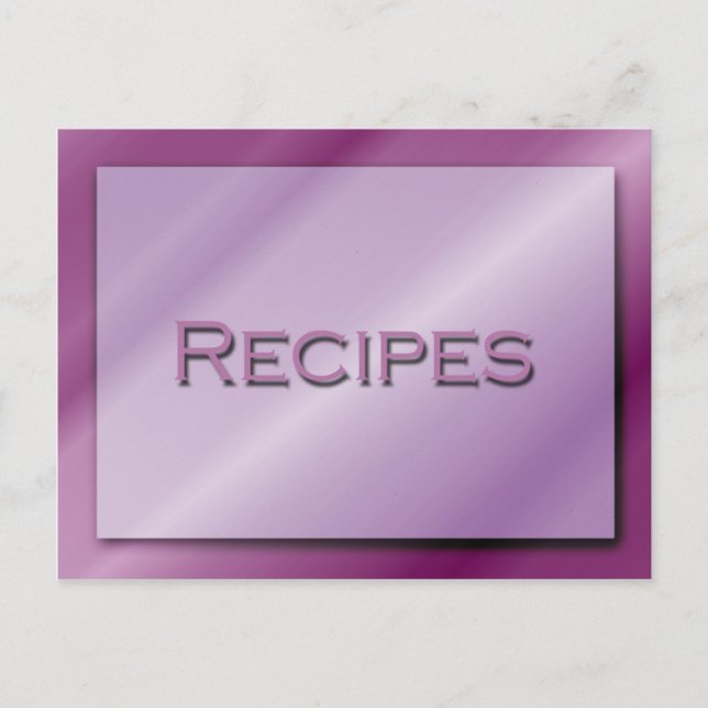 Carte de recette de nuances de pourpre (Devant)