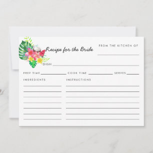 Carte de recette de paradis tropical floral pour l