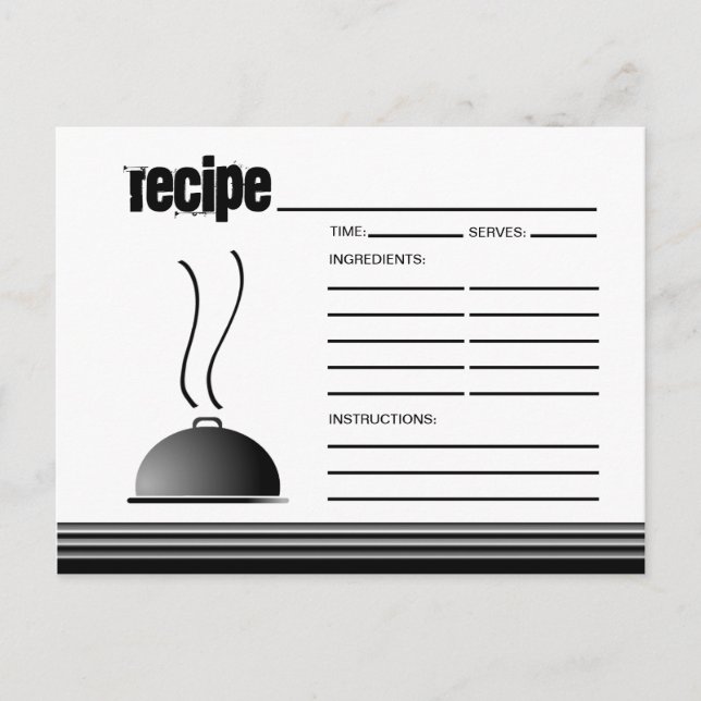 Carte de recette de plateau de service Domed (Devant)
