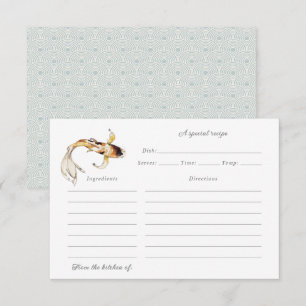 carte de recette de poisson koi aquarelle