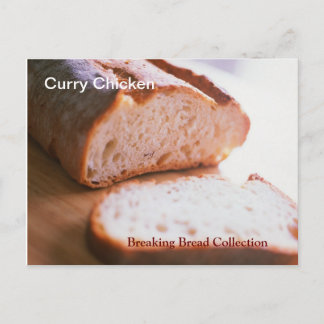 Carte de recette de poulet au curry de pain cassé
