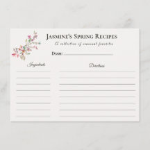 Carte de recette de printemps Floral Cuisine saiso