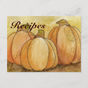 Carte de recette de récolte de citrouille