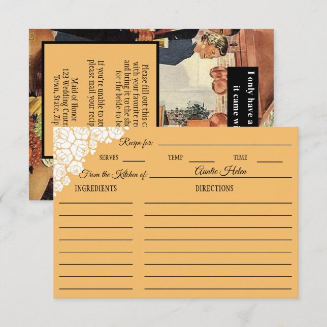 Carte de recette de réponse de Fête des mariées dr (Devant / Derrière)