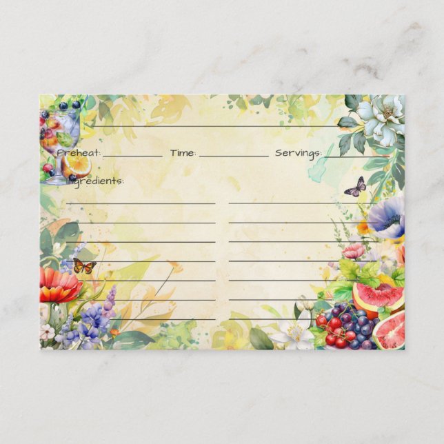 Carte de recette de salade de fruits (Devant)