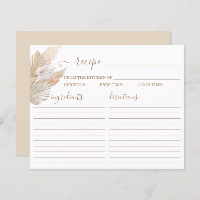 Carte de recette de sauce Pampas Grass (Devant / Derrière)