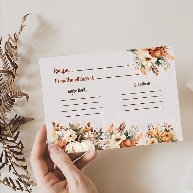 Carte de recette de shower de mariage élégant flor (Créateur téléchargé)