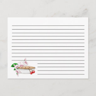 Carte de recette de tarte cerise