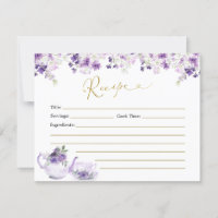 Carte de recette de thé à Fête des mariées florale
