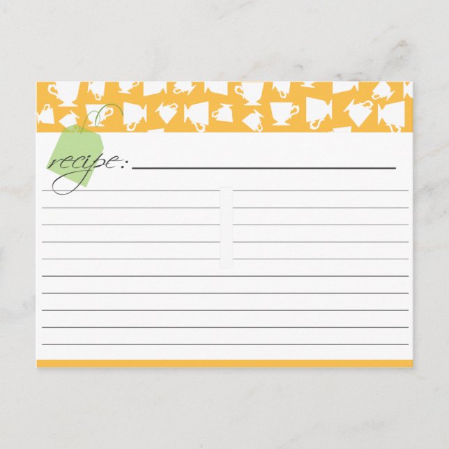 Carte de recette de thé nuptiale (Devant)