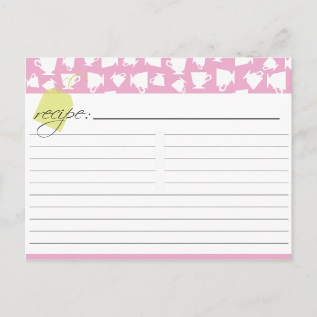 Carte de recette de thé nuptiale (Devant)