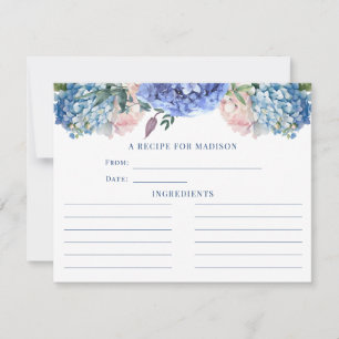Carte de recette de thé pour une baby shower avec 