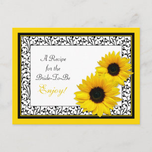 Carte de recette de tournesol pour la mariée à êtr