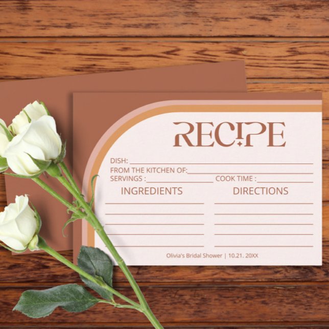 Carte de recette de typographie d'arc en terre cui (Créateur téléchargé)