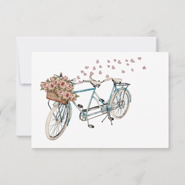 carte de recette de vélo en tandem aquarelle (Dos)