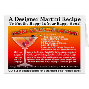Carte de recette de Vodka Caliente Martini
