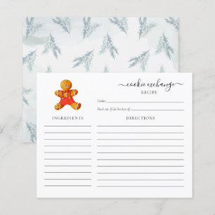 Carte de recette d'échange de cookies de Noël Budg