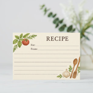 Carte de recette des accents simples de la Toscane