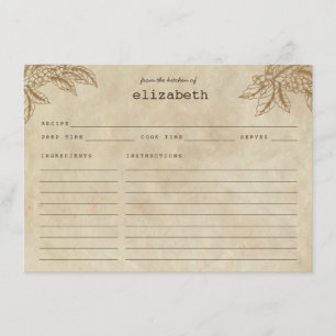 Carte de recette des Plantes de café Rustique mode
