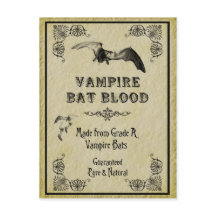 Carte de recette d'Halloween sang de chauve-souris