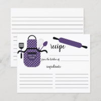 Carte de recette d'outils de cuisine à tablier vio