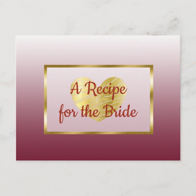 Carte de recette du mariage de dégradés de Bourgog (Devant)