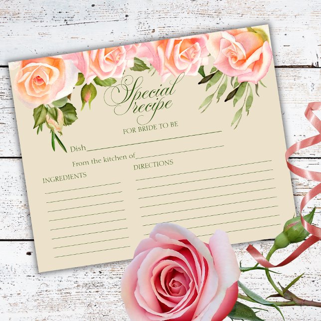 Carte de recette Elegant Rose Fête des mariées aqu (Créateur téléchargé)