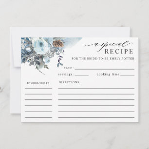 Carte de recette élégante Fête des mariées Florale